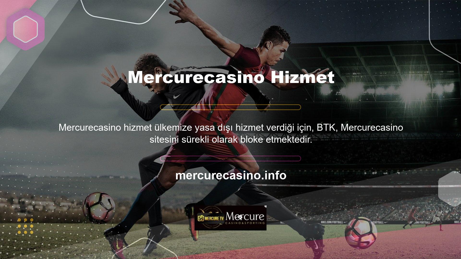 Engellenmesine rağmen Mercurecasino sitesi yeni bir alan adı adresi olarak kullanıcıların erişimine açıktır